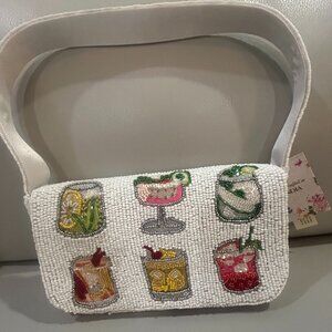 Handcrafted in India Cocktails Mixed Drinks Mojito Margarita Umbrella Beaded Bag